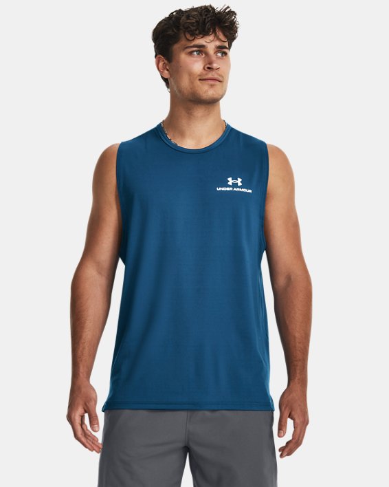 เสื้อแขนกุด UA RUSH™ Energy สำหรับผู้ชาย in Blue image number 0